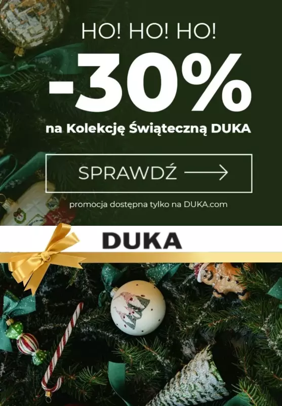 DUKA - gazetka promocyjna -30% na kolekcję świąteczną od środy 06.12 