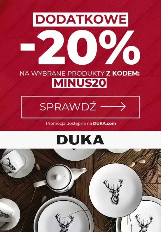 DUKA - gazetka promocyjna Dodatkowe -20% z KODEM na wybrane produkty od wtorku 23.01 do wtorku 30.01