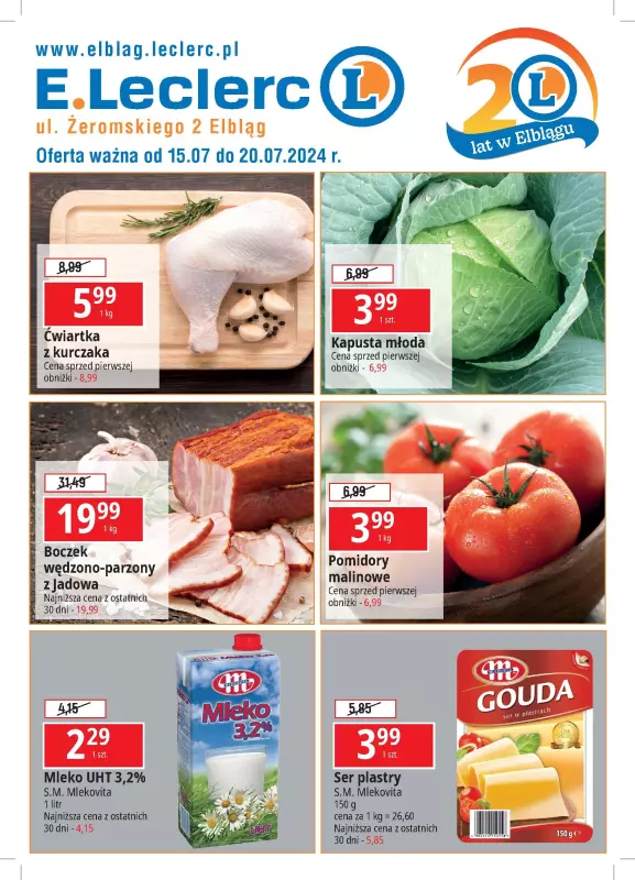 Leclerc - gazetka promocyjna Oferta Elbląg od poniedziałku 15.07 do soboty 20.07