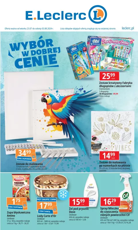 Leclerc - gazetka promocyjna Oferta E.Leclerc od wtorku 23.07 do soboty 03.08