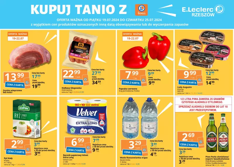 Leclerc - gazetka promocyjna Oferta Rzeszów od poniedziałku 22.07 do czwartku 25.07