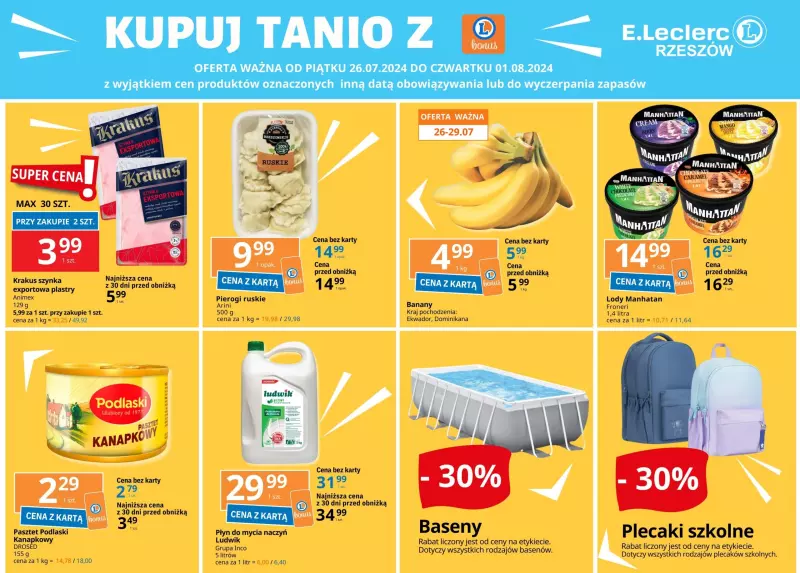 Leclerc - gazetka promocyjna Oferta Rzeszów od piątku 26.07 do czwartku 01.08