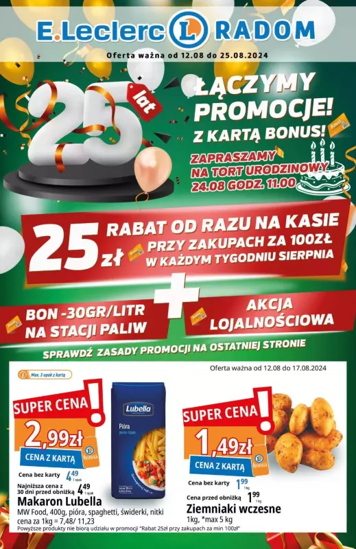 Leclerc - gazetka promocyjna Oferta Radom od poniedziałku 12.08 do niedzieli 25.08