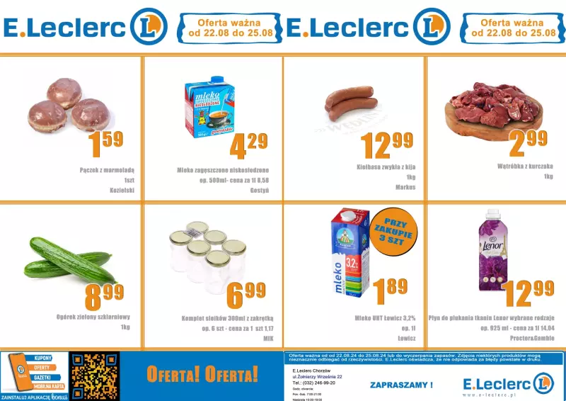 Leclerc - gazetka promocyjna Oferta Chorzów od czwartku 22.08 do niedzieli 25.08