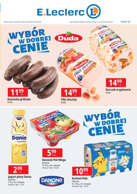 Leclerc - gazetka promocyjna Oferta E.Leclerc od piątku 23.08 do niedzieli 25.08