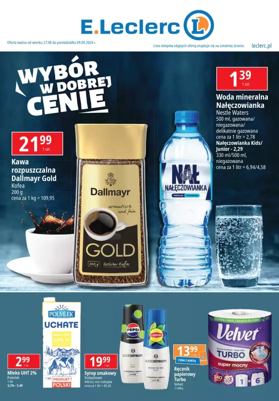 Leclerc - gazetka promocyjna Oferta E.Leclerc od wtorku 27.08 do poniedziałku 09.09