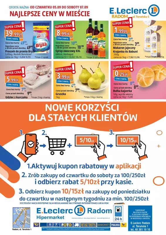 Leclerc - gazetka promocyjna Oferta RADOM od czwartku 05.09 do soboty 07.09