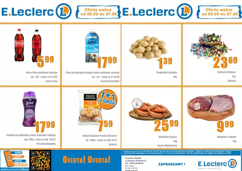 Leclerc - gazetka promocyjna Oferta Chorzów od czwartku 05.09 do soboty 07.09