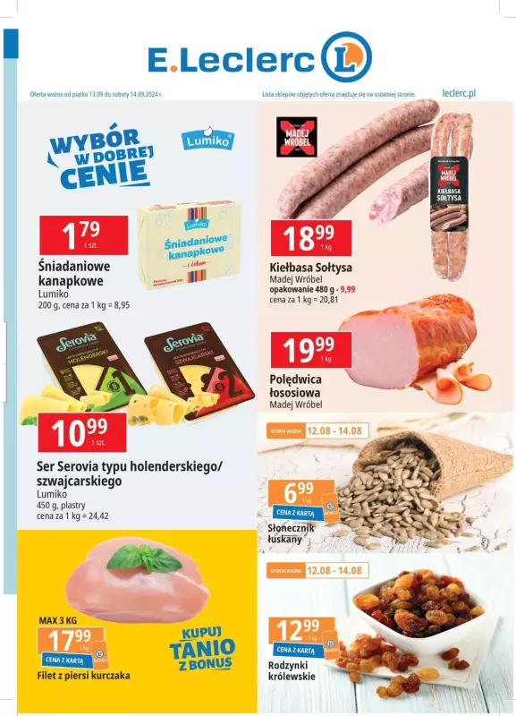 Leclerc - gazetka promocyjna Oferta E.Leclerc od piątku 13.09 do soboty 14.09