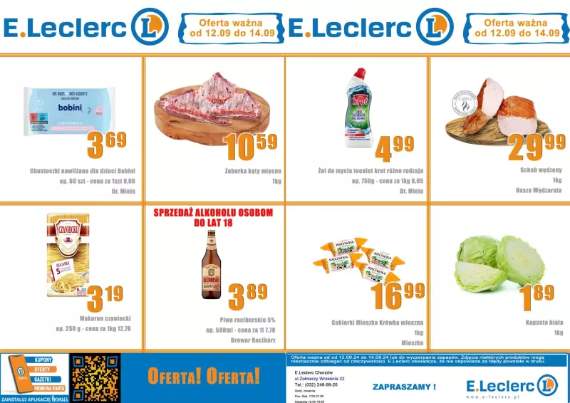 Leclerc - gazetka promocyjna Oferta Chorzów od czwartku 12.09 do soboty 14.09