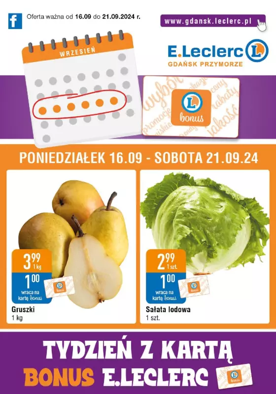 Leclerc - gazetka promocyjna Oferta Gdańsk od poniedziałku 16.09 do soboty 21.09