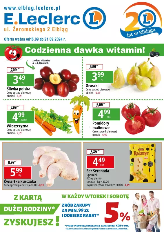 Leclerc - gazetka promocyjna Oferta Elbląg od środy 18.09 do soboty 21.09