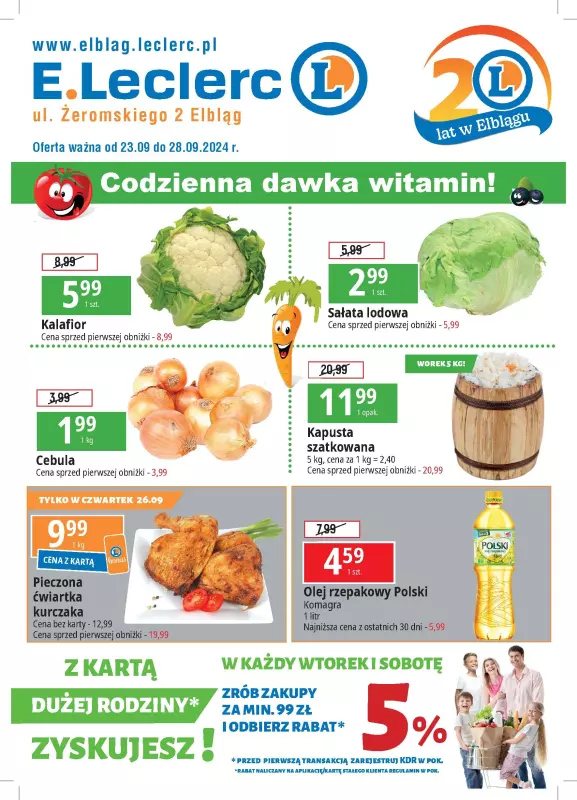 Leclerc - gazetka promocyjna Oferta Elbląg od poniedziałku 23.09 do soboty 28.09