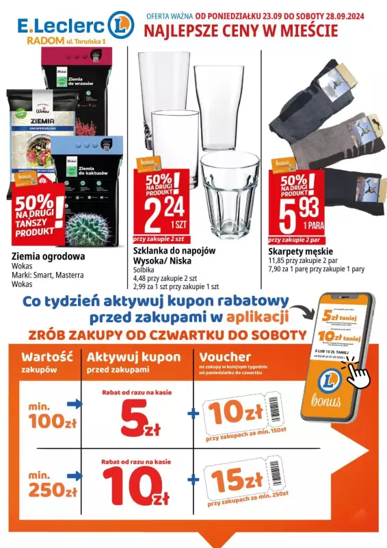 Leclerc - gazetka promocyjna Oferta Radom od poniedziałku 23.09 do soboty 28.09