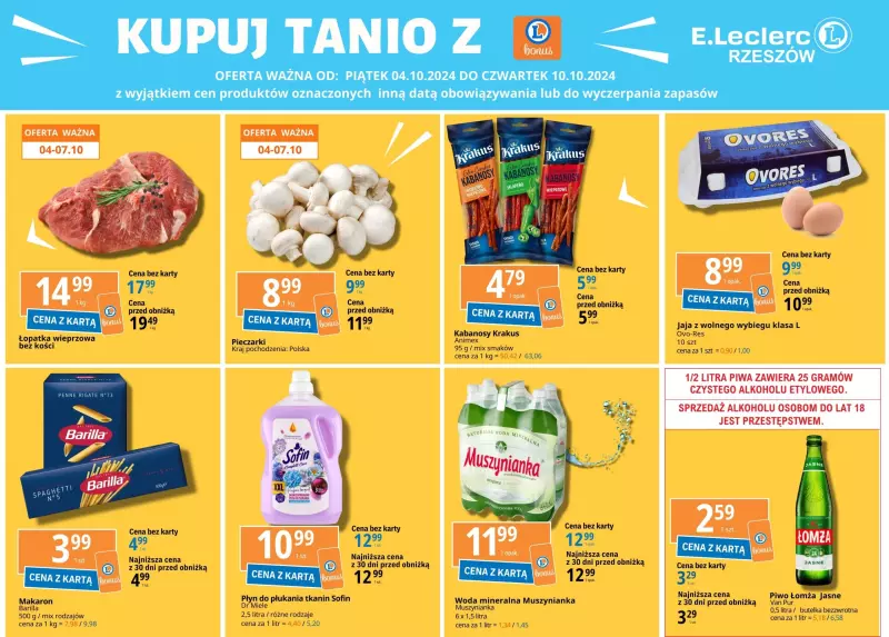 Leclerc - gazetka promocyjna Oferta Rzeszów od piątku 04.10 do czwartku 10.10