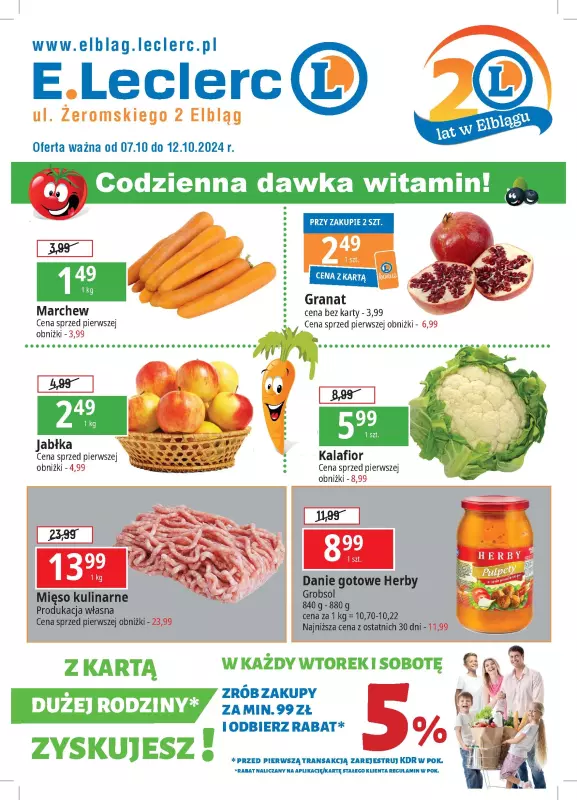 Leclerc - gazetka promocyjna Oferta Elbląg od poniedziałku 07.10 do soboty 12.10