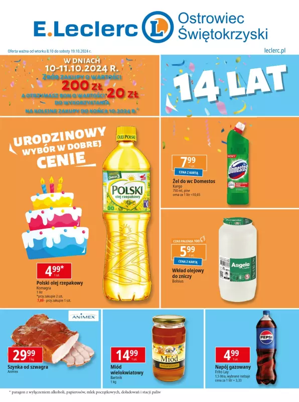 Leclerc - gazetka promocyjna Oferta Ostrowiec Świętokrzyski od wtorku 08.10 do soboty 19.10