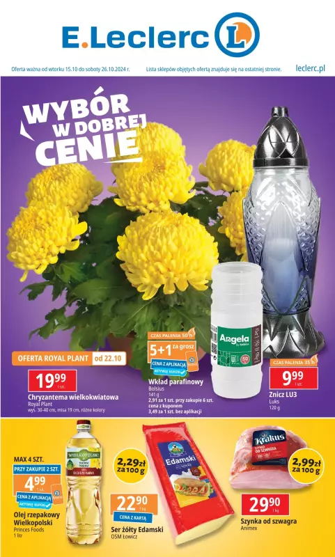 Leclerc - gazetka promocyjna Oferta E.Leclerc od wtorku 15.10 do soboty 26.10