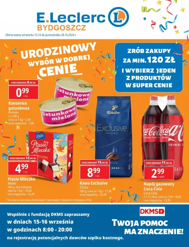 Leclerc - gazetka promocyjna Oferta Bydgoszcz od wtorku 15.10 do poniedziałku 28.10