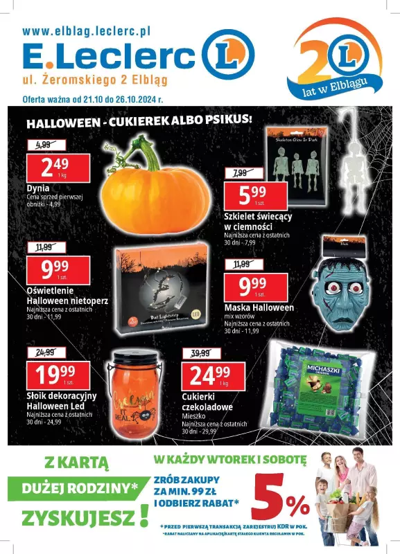 Leclerc - gazetka promocyjna Oferta Elbląg od poniedziałku 21.10 do soboty 26.10