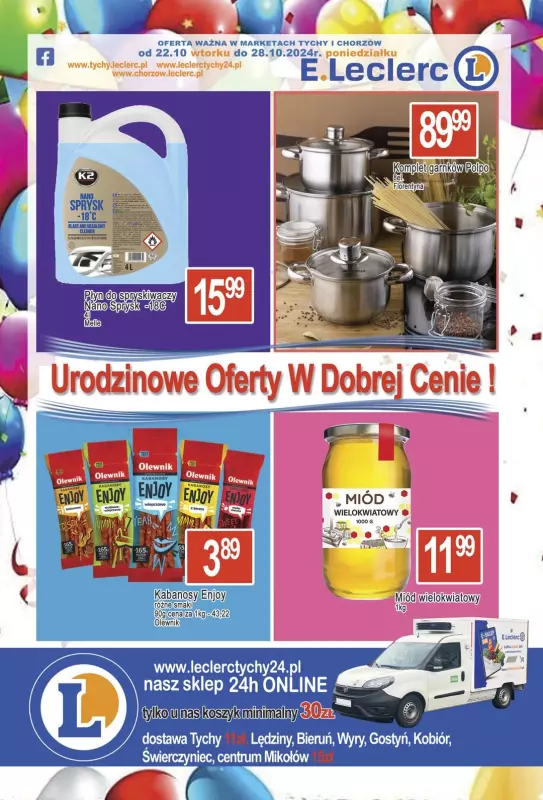 Leclerc - gazetka promocyjna Oferta Tychy i Chorzów od wtorku 22.10 do poniedziałku 28.10