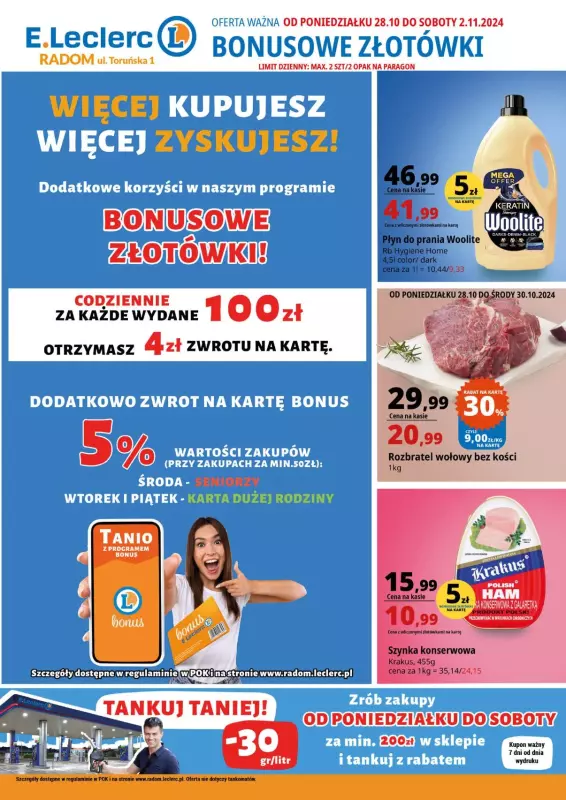 Leclerc - gazetka promocyjna Oferta Radom od poniedziałku 28.10 do soboty 02.11