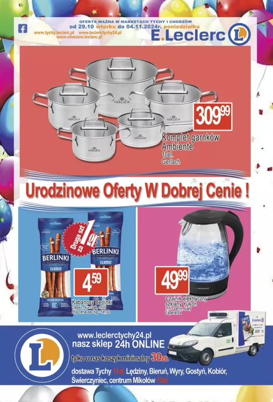 Leclerc - gazetka promocyjna Oferta Tychy i Chorzów od wtorku 29.10 do poniedziałku 04.11