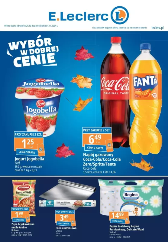 Leclerc - gazetka promocyjna Oferta E.Leclerc I Wybór w dobrej cenie od wtorku 29.10 do poniedziałku 04.11