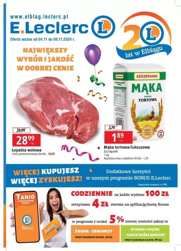 Leclerc - gazetka promocyjna Oferta Elblag od poniedziałku 04.11 do soboty 09.11