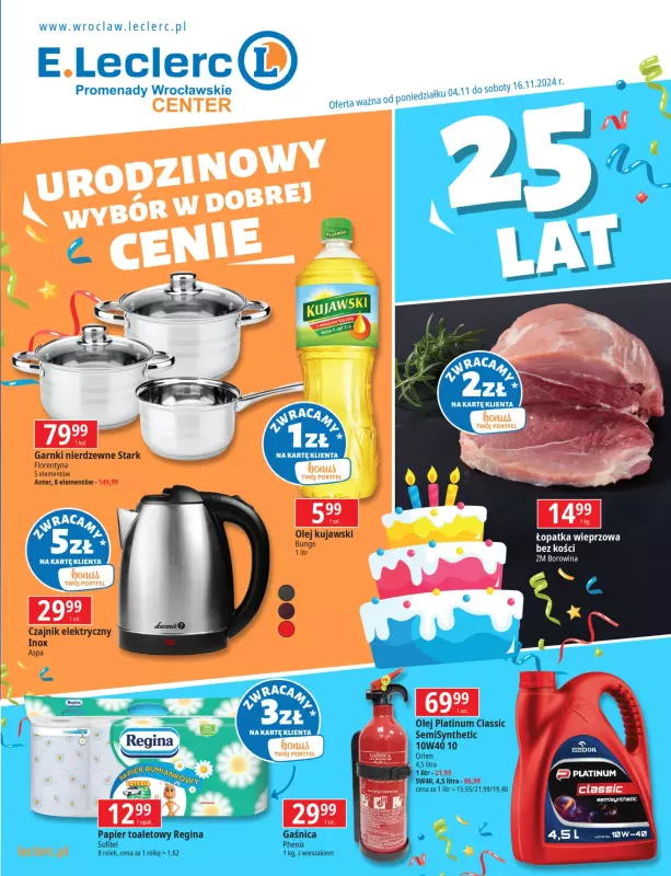 Leclerc - gazetka promocyjna Oferta Wrocław od poniedziałku 04.11 do soboty 16.11