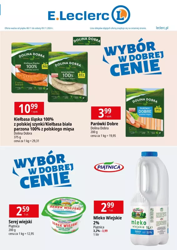 Leclerc - gazetka promocyjna Oferta E.Leclerc od piątku 08.11 do soboty 09.11