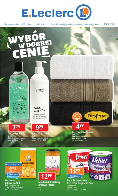 Leclerc - gazetka promocyjna Oferta E.Leclerc od wtorku 05.11 do soboty 16.11