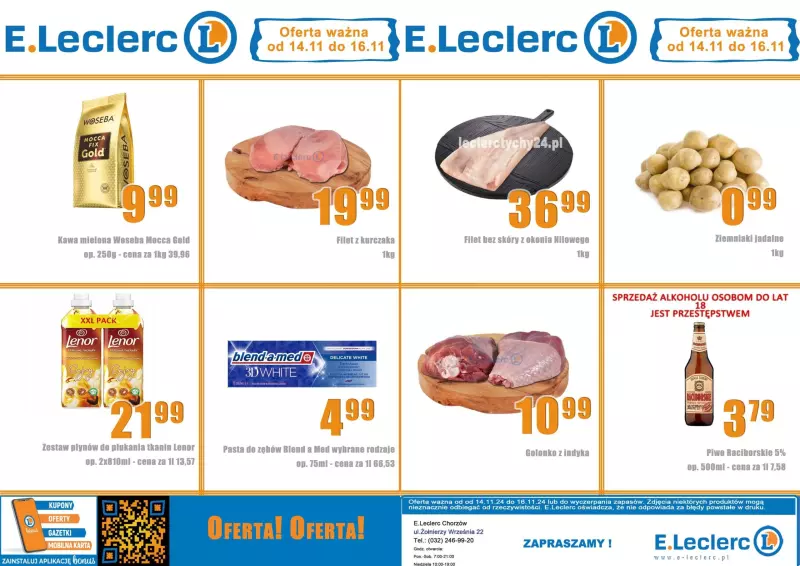 Leclerc - gazetka promocyjna Oferta Chorzów od piątku 15.11 do soboty 16.11