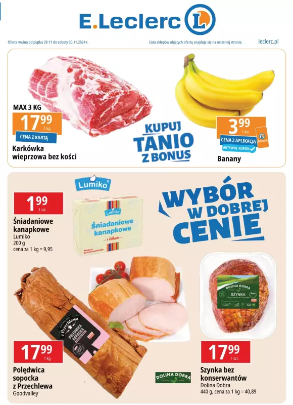 Leclerc - gazetka promocyjna Oferta E.Leclerc od piątku 29.11 do soboty 30.11