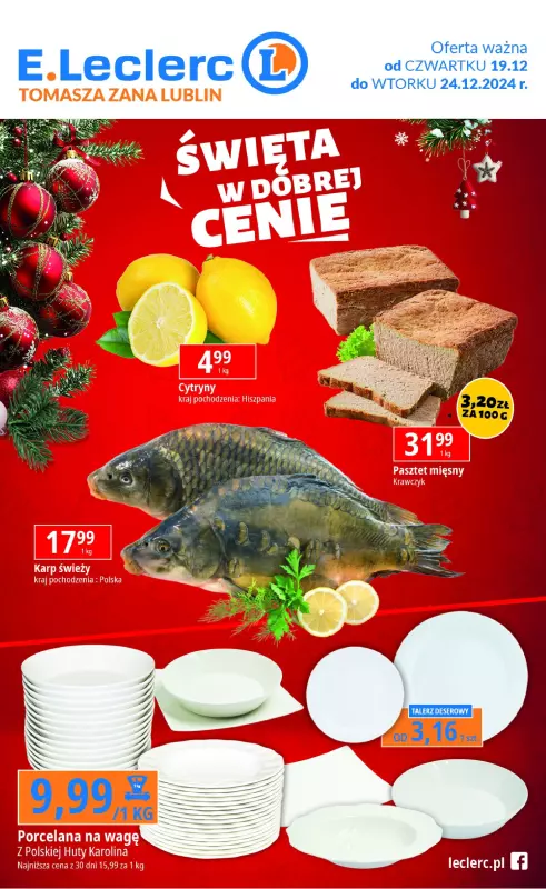 Leclerc - gazetka promocyjna Oferta Lublin Zana od czwartku 19.12 do wtorku 24.12