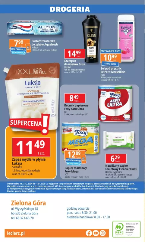 Leclerc - gazetka promocyjna Oferta Zielona Góra od poniedziałku 30.12 do soboty 11.01 - strona 20