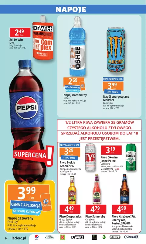 Leclerc - gazetka promocyjna Oferta Zielona Góra od poniedziałku 30.12 do soboty 11.01 - strona 14