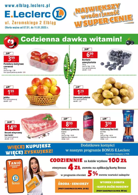 Leclerc - gazetka promocyjna Oferta Elbląg od wtorku 07.01 do soboty 11.01