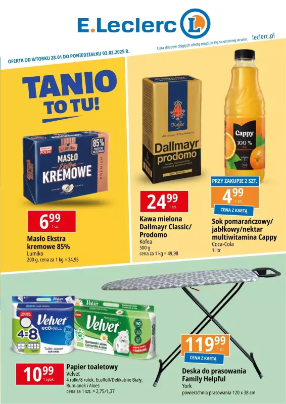 Leclerc - gazetka promocyjna Oferta E.Leclerc Tanio to tu! od wtorku 28.01 do poniedziałku 03.02