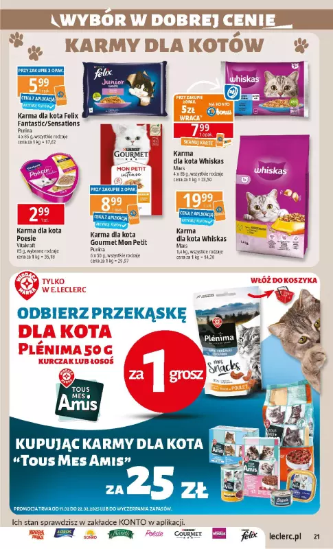 Leclerc - gazetka promocyjna Oferta E.Leclerc I Wybór w dobrej cenie od wtorku 11.02 do soboty 22.02 - strona 21