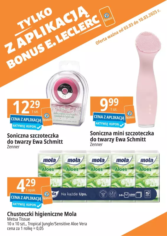 Leclerc - gazetka promocyjna Oferta E.Leclerc I Tylko z aplikacją od poniedziałku 03.03 do poniedziałku 10.03