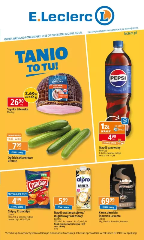 Leclerc - gazetka promocyjna Oferta E.Leclerc I Tanio to tu!  