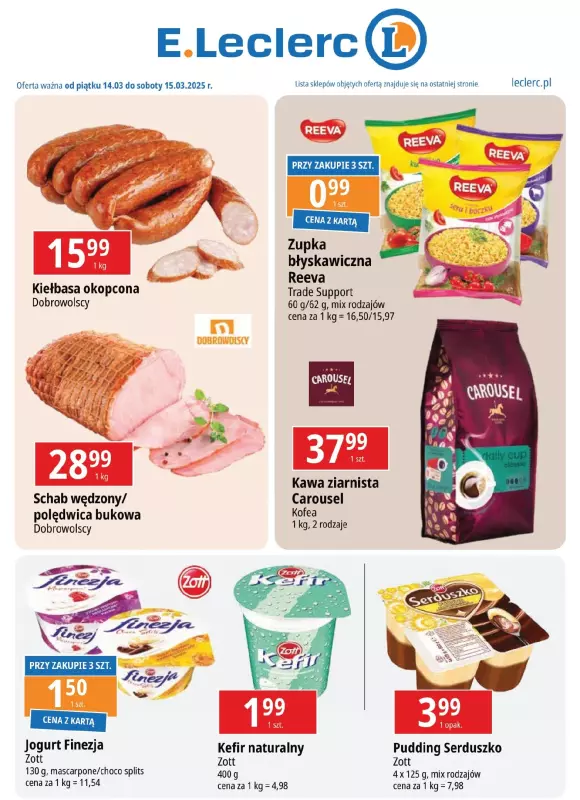 Leclerc - gazetka promocyjna Oferta E.Leclerc od piątku 14.03 do soboty 15.03