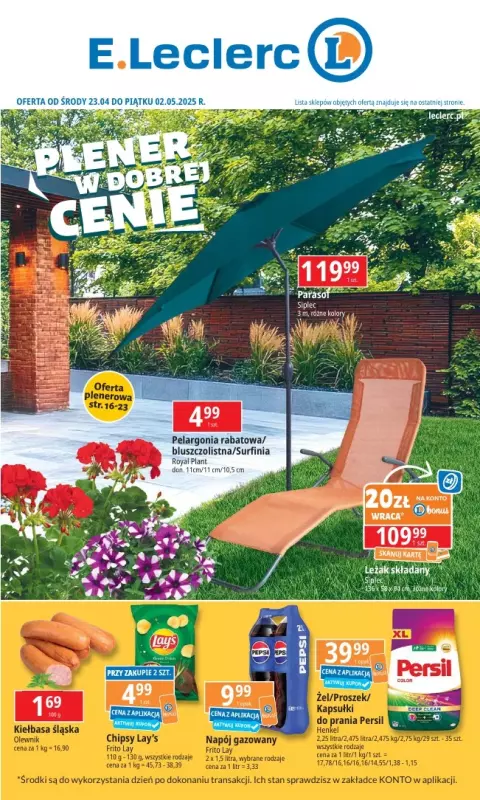 Leclerc - gazetka promocyjna Oferta E.Leclerc I Plener w dobrej cenie od środy 23.04 do piątku 02.05