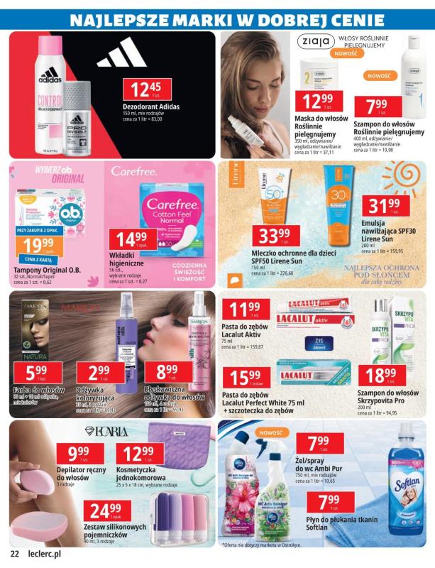Leclerc - gazetka promocyjna Najlepsze marki w dobrej cenie od wtorku 29.04 do poniedziałku 12.05 - strona 22