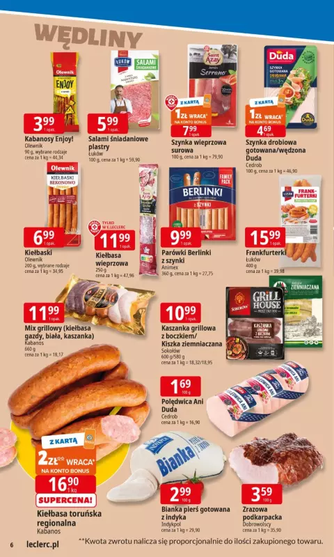 Leclerc - gazetka promocyjna Oferta E.Leclerc I Tanio to tu! od poniedziałku 05.05 do poniedziałku 12.05 - strona 6