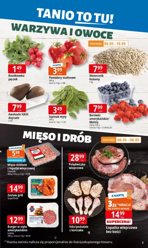 Leclerc - gazetka promocyjna Oferta E.Leclerc I Tanio to tu! od poniedziałku 05.05 do poniedziałku 12.05 - strona 5