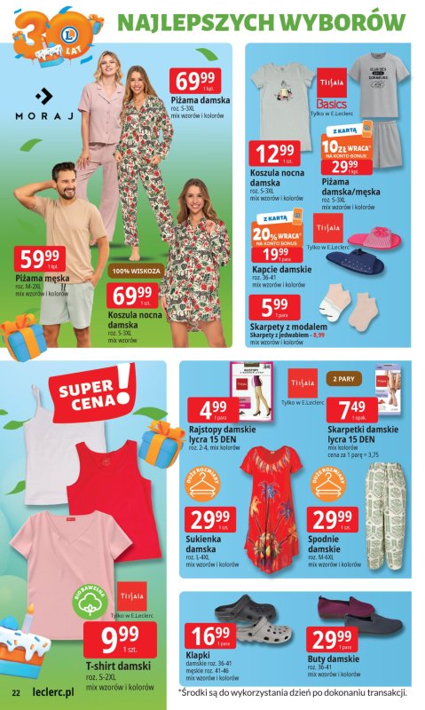 Leclerc - gazetka promocyjna Oferta E.Leclerc I 30 lat najlepszych wyborów od wtorku 13.05 do soboty 24.05 - strona 22