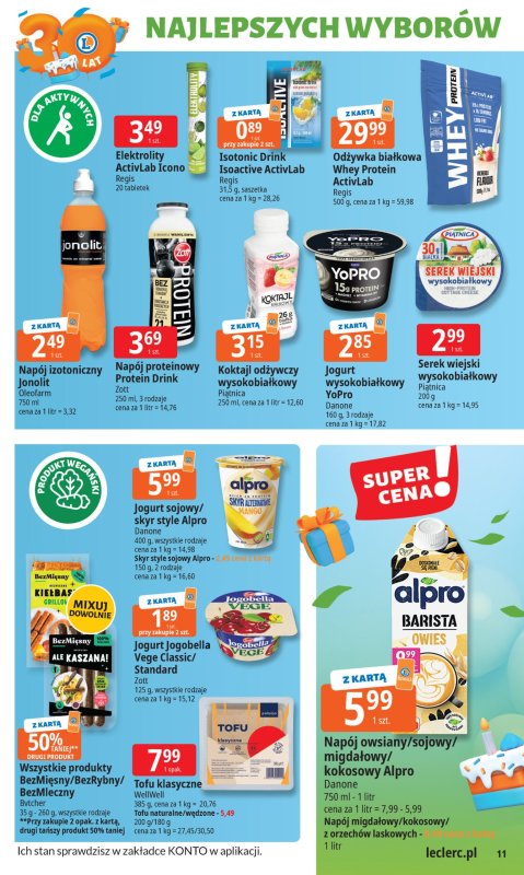 Leclerc - gazetka promocyjna Oferta E.Leclerc I 30 lat najlepszych wyborów od wtorku 13.05 do soboty 24.05 - strona 11