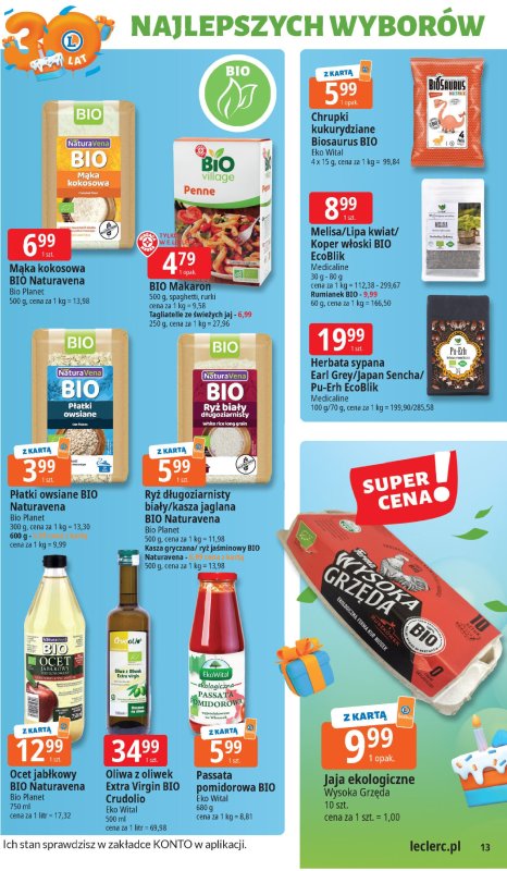 Leclerc - gazetka promocyjna Oferta E.Leclerc I 30 lat najlepszych wyborów od wtorku 13.05 do soboty 24.05 - strona 13